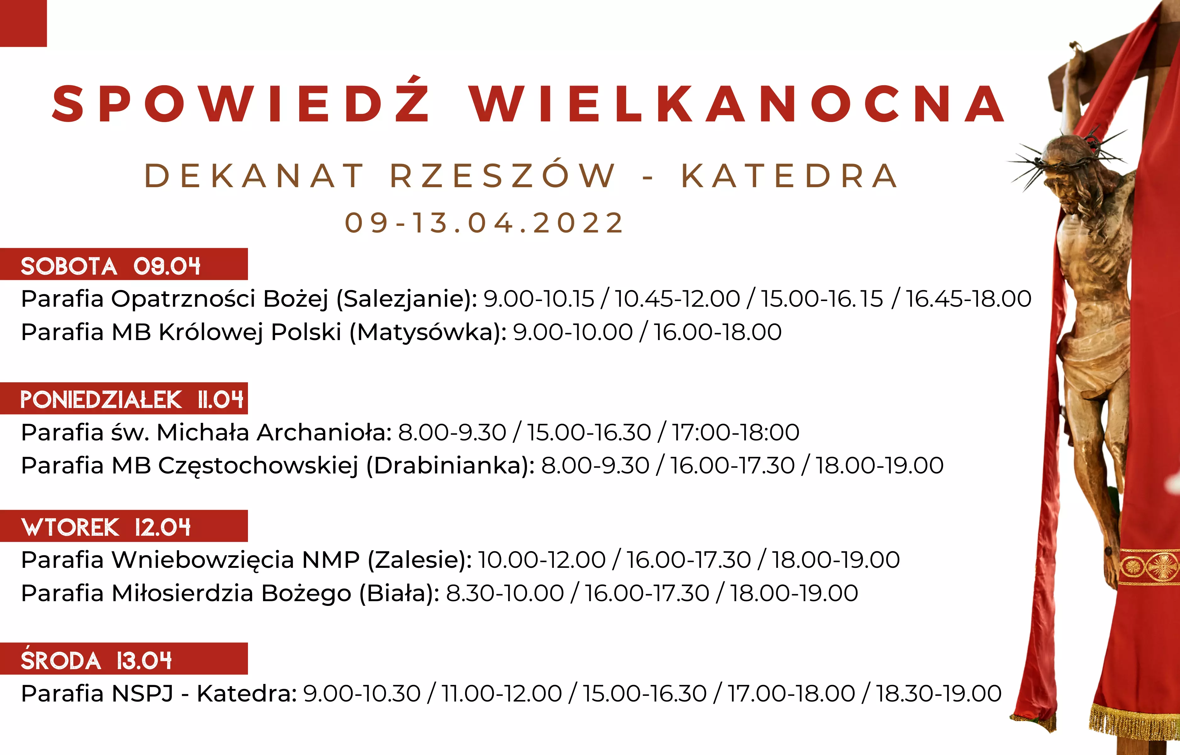 Spowiedź w dekanacie Rzeszów-Katedra (Wielkanoc 2022)