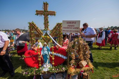 27 sierpnia 2017 r. do Parku Papieskiego przy Katedrze w Rzeszowie przyjechało 83 delegacje z dożynkowymi wieńcami. Mszy Świętej dożynkowej przewodniczył biskup rzeszowski Jan Wątroba. W koncelebrze uczestniczyli infułaci: ks. Stanisław Mac, ks. Wiesław Szurek oraz dziewiętnastu kapłanów. fot. Fotografiarzeszow