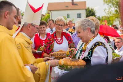 27 sierpnia 2017 r. do Parku Papieskiego przy Katedrze w Rzeszowie przyjechało 83 delegacje z dożynkowymi wieńcami. Mszy Świętej dożynkowej przewodniczył biskup rzeszowski Jan Wątroba. W koncelebrze uczestniczyli infułaci: ks. Stanisław Mac, ks. Wiesław Szurek oraz dziewiętnastu kapłanów. fot. Fotografiarzeszow