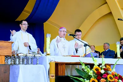 W niedzielę 25.08.2019 r. przy Katedrze Rzeszowskiej odbyły się Dożynki Diecezjalne. Do Parku Papieskiego przyjechało 73 delegacje z wieńcami dożynkowymi. fot. Andrzej Kotowicz