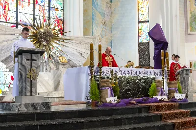 W Niedzielę Palmową uroczystej Mszy Świętej z procesją z palmami przewodniczył ks. Krzysztof Gołąbek - proboszcz Katedry. Po Mszy Świętej odbył się konkurs na najpiękniejszą palmę. Wygrała palma przygotowana przez młodzież z katedralnej Oazy. Choć zwycięzca mógł być tylko jeden, to każda z zaprezentowanych palm została doceniona.  fot. Joanna Prasoł