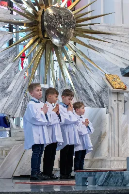 W III niedzielę Wielkiego Postu, 3 marca, podczas Mszy Świętej o godz. 12.00 ks. Krzysztof Gołąbek - proboszcz naszej Katedry, przyjął do grona Liturgicznej Służby Ołtarza dwunastu chłopców. Po odpowiednim przygotowaniu, pod czujnym okiem ks. Pawła Wójcika – opiekuna ministrantów oraz ceremoniarza Rafała Waszczaka i animatorów-praktykantów, otrzymali stopień ministranta choralisty, po raz pierwszy mogli ubrać kołnierzyki, a także otrzymali legitymacje ministranckie. To wielka radość dla naszej parafii. Gratulujemy chłopcom odwagi oraz życzymy wytrwałości w tym pięknym powołaniu, jakim jest służba przy Ołtarzu Pana Jezusa. Podczas Mszy Świętej zaśpiewała Dziewczęca Schola Katedralna.
Zapraszamy wszystkich chętnych chłopców do wstąpienia w szeregi katedralnej Liturgicznej Służby Ołtarza. Zainteresowanych prosimy o kontakt z ks. Pawłem Wójcikiem.
Rafał Waszczak
fot. Joanna Prasoł