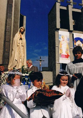 Figura Matki Bożej Fatimskiej została sprowadzona do kościoła Najświętszego Serca Pana Jezusa w Rzeszowie (od 1992 r. katedry) w 1982 r. z Fatimy. Koronacja figury odbyła się 13 czerwca 1993 r. Koronacji dokonał bp Kazimierz Górny wspólnie z bp. Julianem Groblickim i bp. Edwardem Białogłowskim. 