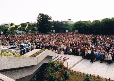 Figura Matki Bożej Fatimskiej została sprowadzona do kościoła Najświętszego Serca Pana Jezusa w Rzeszowie (od 1992 r. katedry) w 1982 r. z Fatimy. Koronacja figury odbyła się 13 czerwca 1993 r. Koronacji dokonał bp Kazimierz Górny wspólnie z bp. Julianem Groblickim i bp. Edwardem Białogłowskim. 