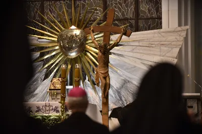 W Katedrze Rzeszowskiej odbyło się nabożeństwo Drogi Krzyżowej, której przewodniczył ks. Paweł Synoś, wikariusz biskupi ds. duchowieństwa. "Dziś sprowadź Mi dusze kapłańskie i zakonne, i zanurz je w niezgłębionym miłosierdziu Moim. One dały Mi moc przetrwania gorzkiej męki; przez nie, jak przez kanały, spływa na ludzkość miłosierdzie Moje." (Dzienniczek 1212) W modlitwie wraz z bp Janem Wątrobą uczestniczyły osoby życia konsekrowanego oraz prezbiterzy posługujący w Diecezji Rzeszowskiej. Nabożeństwo było ofiarowane w intencji wynagrodzenia za grzechy duchowieństwa i osób konsekrowanych, za dusze kapłanów i osób konsekrowanych cierpiące w czyśćcu oraz za tych, którzy odeszli od kapłaństwa i życia zakonnego. Fot. ks. Jakub Oczkowicz