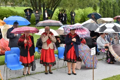 W niedzielę 29 sierpnia 2021 r. w Parku Papieskim w Rzeszowie odbyły się Dożynki Diecezjalne. Mimo deszczowej pogody do Parku Papieskiego przyjechało 57 delegacji z parafii diecezji rzeszowskiej z 65 wieńcami. Tegoroczną obsługę dożynek, w tym przygotowanie liturgii, zapewnili wierni i duszpasterze z dekanatu Rzeszów Wschód. Przed Mszą św. członkowie Stowarzyszenia Przyjaciół Ziemi Słocińskiej zaprezentowali program słowno-muzyczny. Podczas Mszy św. wystąpił chór z parafii św. Rocha w Rzeszowie pod dyrekcją Krzysztofa Husa oraz Gminna Orkiestra Dęta z Krasnego. Przed rozpoczęciem Mszy św. ks. Jerzy Uchman, diecezjalny duszpasterz rolników, przywitał przybyłych do Rzeszowa rolników, ogrodników, sadowników i pszczelarzy, wśród nich starostów dożynek: Marka Leśniewskiego i Teresę Kilar z parafii św. Rocha w Rzeszowie. Mszy św. przewodniczył bp Jan Wątroba. W koncelebrze uczestniczył bp Kazimierz Górny, ks. Wiesław Szurek oraz blisko dwudziestu księży. W długiej procesji z darami do ołtarza podeszły delegacje wszystkich obecnych parafii przynosząc chleby, wino, miód i owoce. Na zakończenie liturgii Biskup Rzeszowski pobłogosławił przyniesione płody ziemi. Po błogosławieństwie poszczególne delegacje, przedstawiane przez ks. Rafała Flaka, dyrektora Wydziału Duszpasterskiego Kurii Diecezjalnej w Rzeszowie, zaprezentowały swoje wieńce.  Fot. ks. Tomasz Nowak