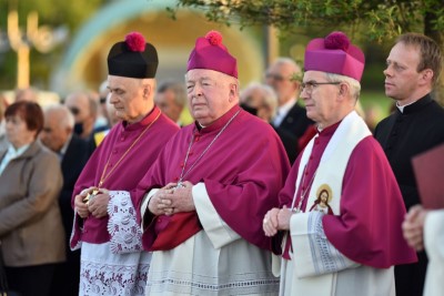 2 czerwca 2021 r., w 30. rocznicę wizyty Jana Pawła II w Rzeszowie, bp Kazimierz Górny i Tadeusz Ferenc odsłonili, a bp Jan Wątroba poświęcił pomnik św. Jana Pawła II w Parku Papieskim w Rzeszowie.  Odsłonięcie i poświęcenie poprzedziła Msza św. w naszej Katedrze pod przewodnictwem bpa Jana Wątroby. Eucharystię koncelebrował bp Edward Białogłowski, abp Edward Nowak i blisko 20 księży. We Mszy św. uczestniczył bp Kazimierz Górny.  Homilię wygłosił bp Edward Białogłowski. Po Komunii Świętej abp Edward Nowak, były sekretarz Kongregacji Spraw Kanonizacyjnych, powiedział o swojej współpracy z Janem Pawłem II.  Po Mszy św. jej uczestnicy przeszli do Parku Papieskiego. Krótkie przemówienia wygłosili: Ewa Leniart, wojewoda podkarpacki, Marek Bajdak, pełniący funkcję prezydenta Rzeszowa, Mieczysław Janowski, były prezydent Rzeszowa i bp Kazimierz Górny, pierwszy ordynariusz diecezji rzeszowskiej.  Pomnik odsłonił bp Kazimierz Górny i Tadeusz Ferenc, były prezydent Rzeszowa, a poświęcania dokonał bp Jan Wątroba.  Na początku października 2020 r. w Parku Papieskim zamontowano pomnik św. Jana Pawła II, który zastąpił obelisk z tablicą upamiętniającą pobyt papieża w Rzeszowie (obelisk umieszczono kilka metrów obok pomnika). Czterometrowy pomnik przedstawia Ojca Świętego ubranego w liturgiczne szaty, siedzącego na granitowym tronie. Papież w jednej ręce trzyma księgę Pisma Świętego, a drugą wykonuje gest błogosławieństwa. Odlew został wykonany z brązu. Całość znajduje się na granitowym podeście, który oplatają metalowe róże.  Pomnik zaprojektował Eliasz Dyrow, 26-letni malarz i rzeźbiarz z Jarosławia. Dyrow urodził się w polskiej rodzinie mieszkającej w Kijowie. W 2011 r., w ramach repatriacji, przyjechał do Jarosławia, gdzie ukończył Liceum Plastyczne, a następnie Wydział Sztuki Uniwersytetu Rzeszowskiego.  fot. ks. Tomasz Nowak 